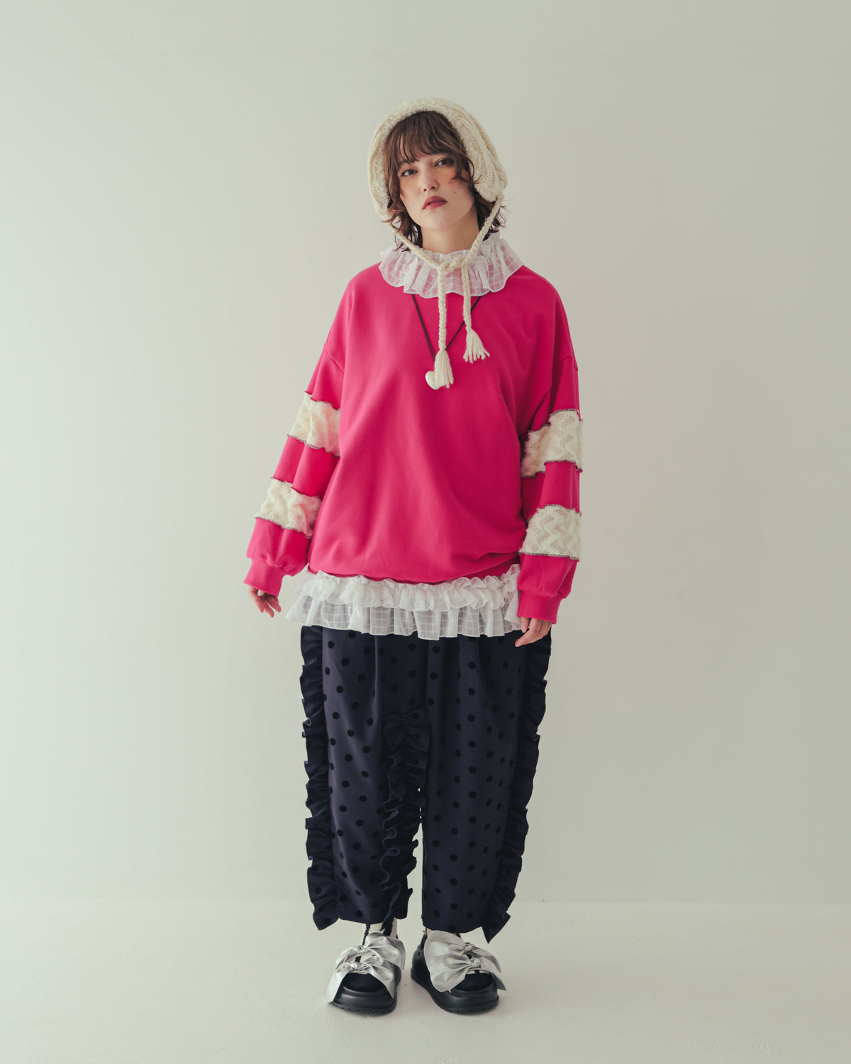フロッキードットフリルパンツ[362-0908-2]