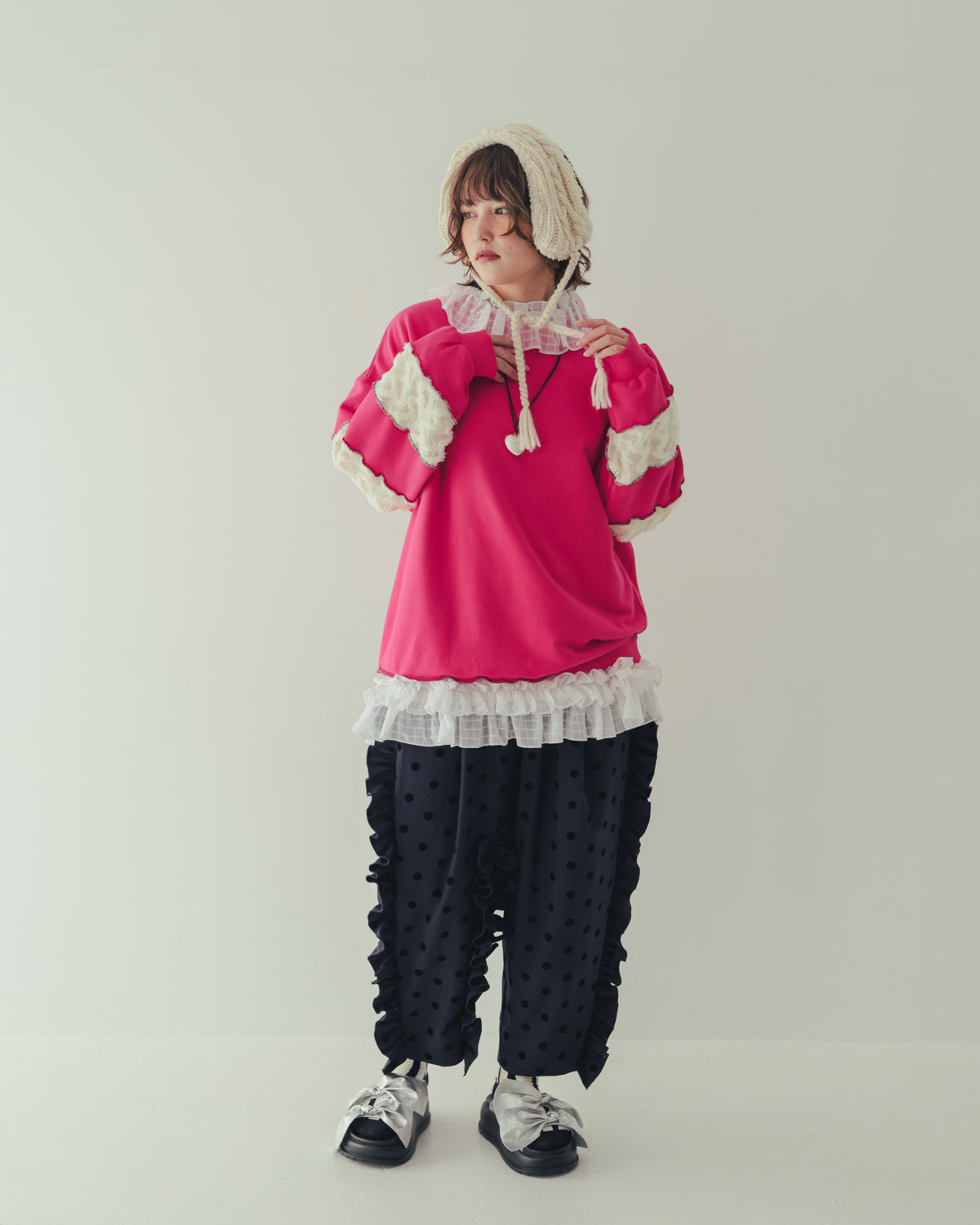 フロッキードットフリルパンツ[362-0908-2]