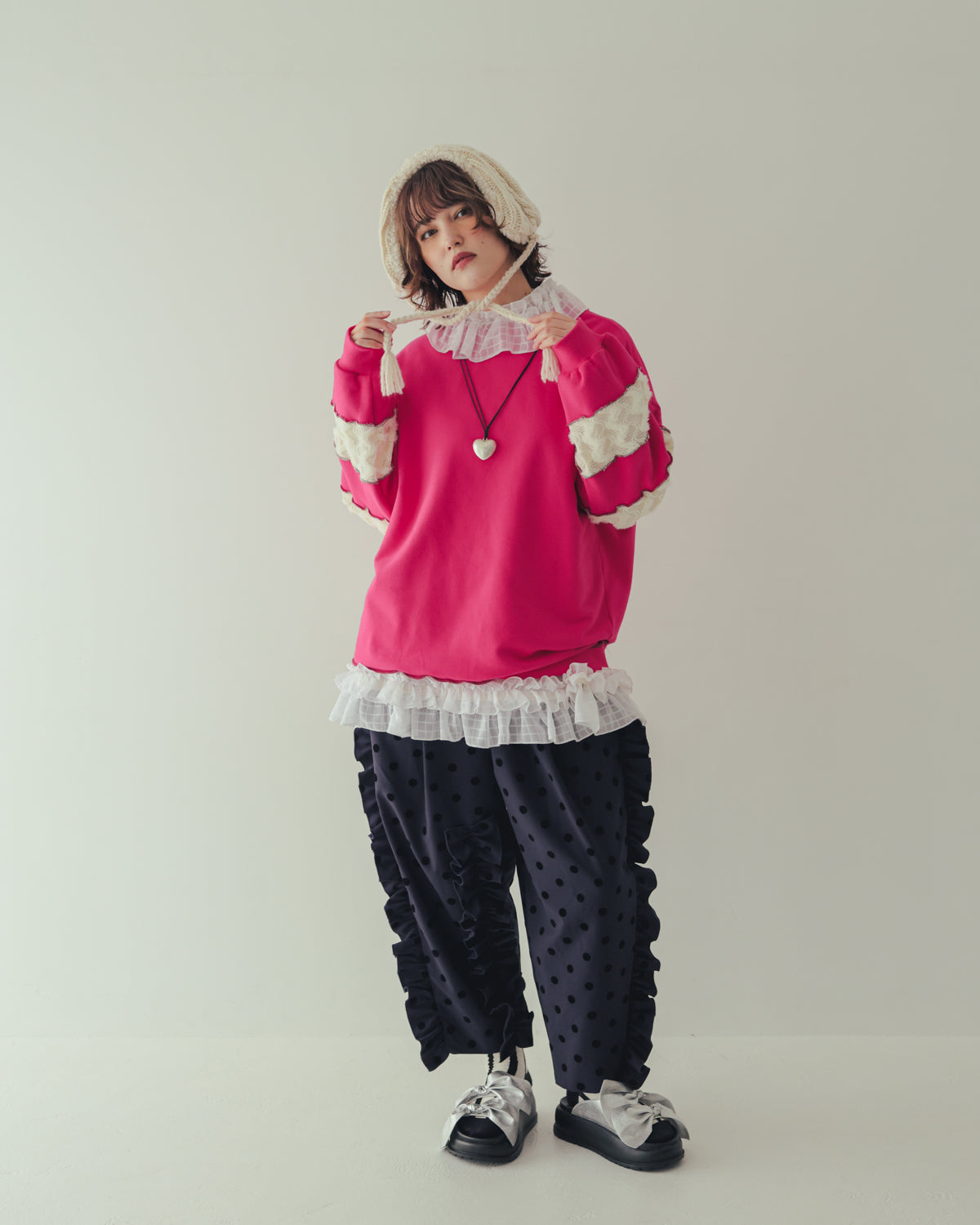 フロッキードットフリルパンツ[362-0908-2]