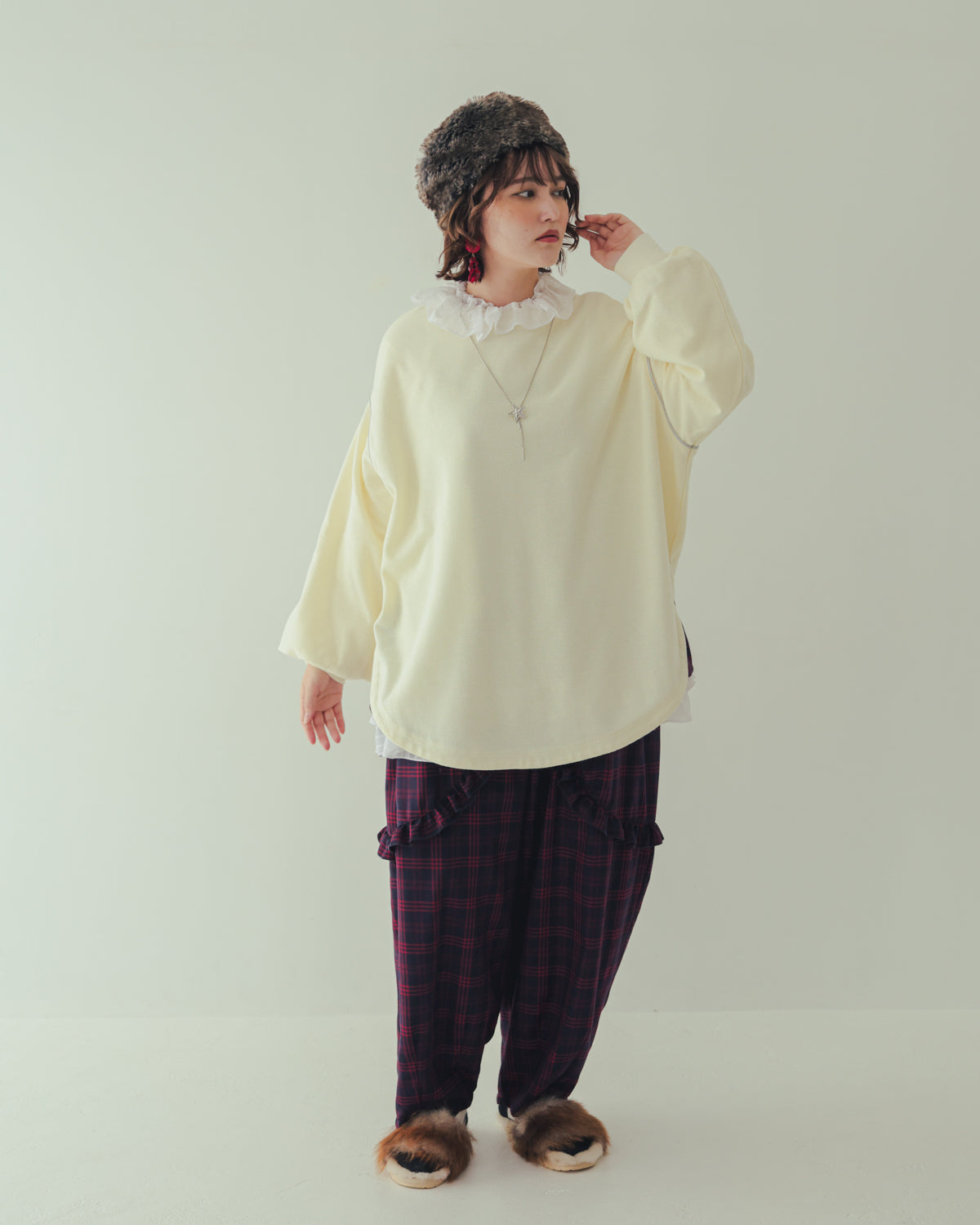 チェックサルエルパンツ[362-0902-2]