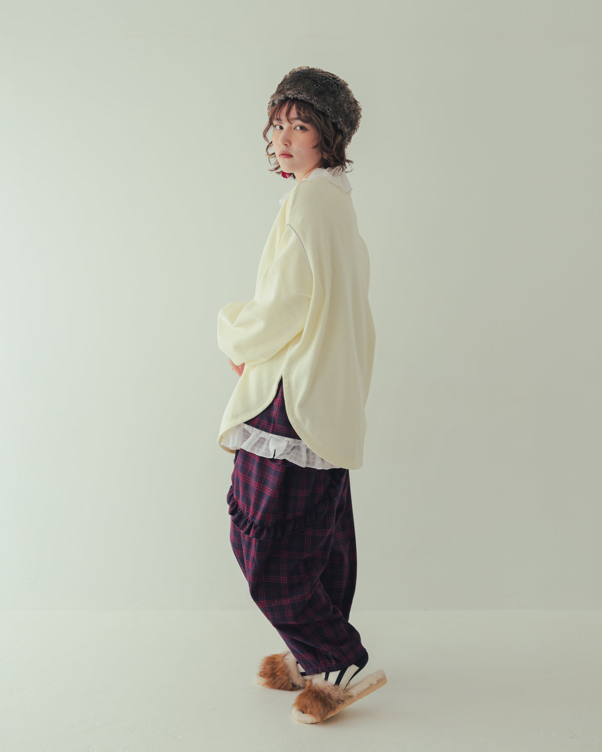 チェックサルエルパンツ[362-0902-2]