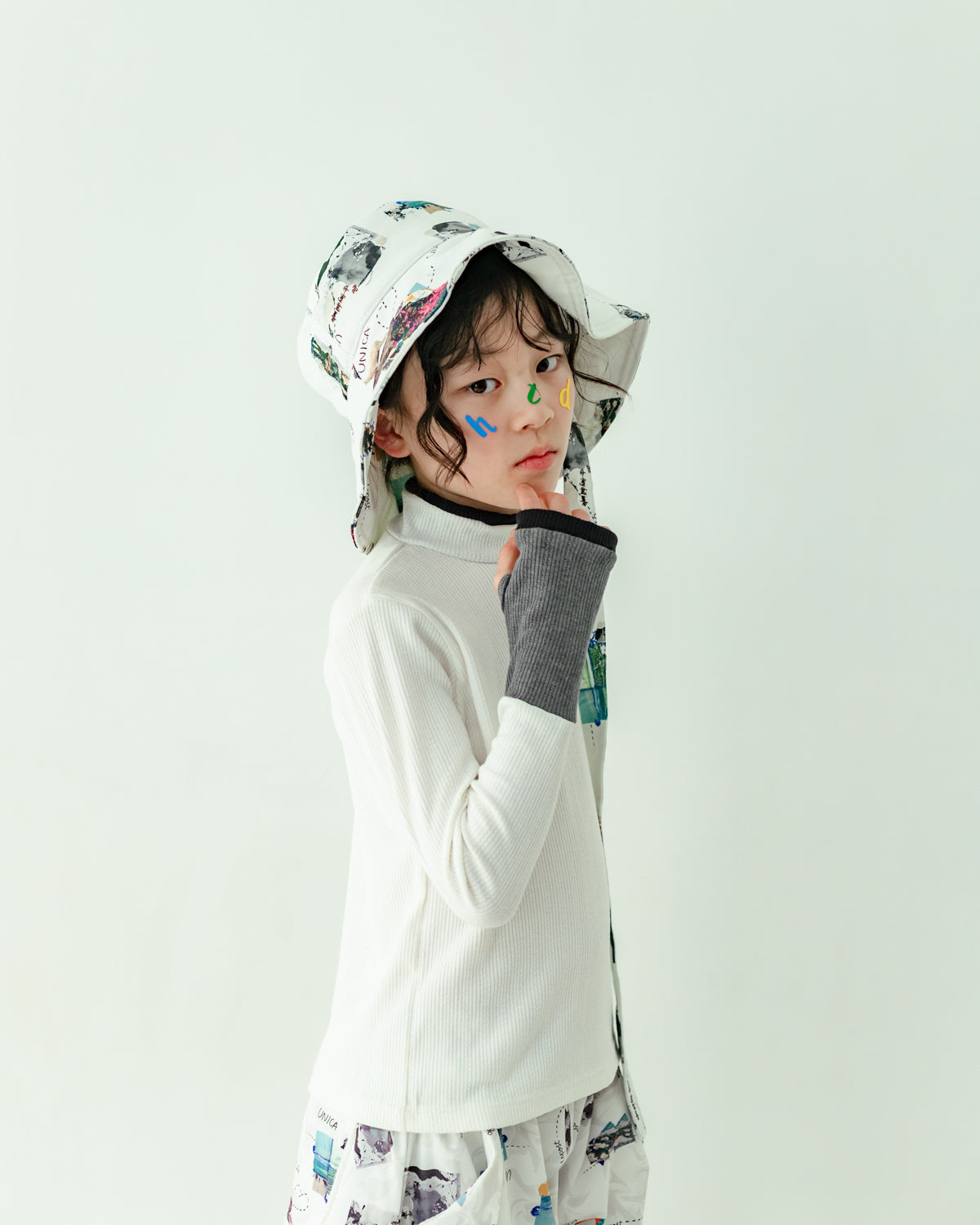 モノトーンフィンガーハイネックtee[362-1407-1]