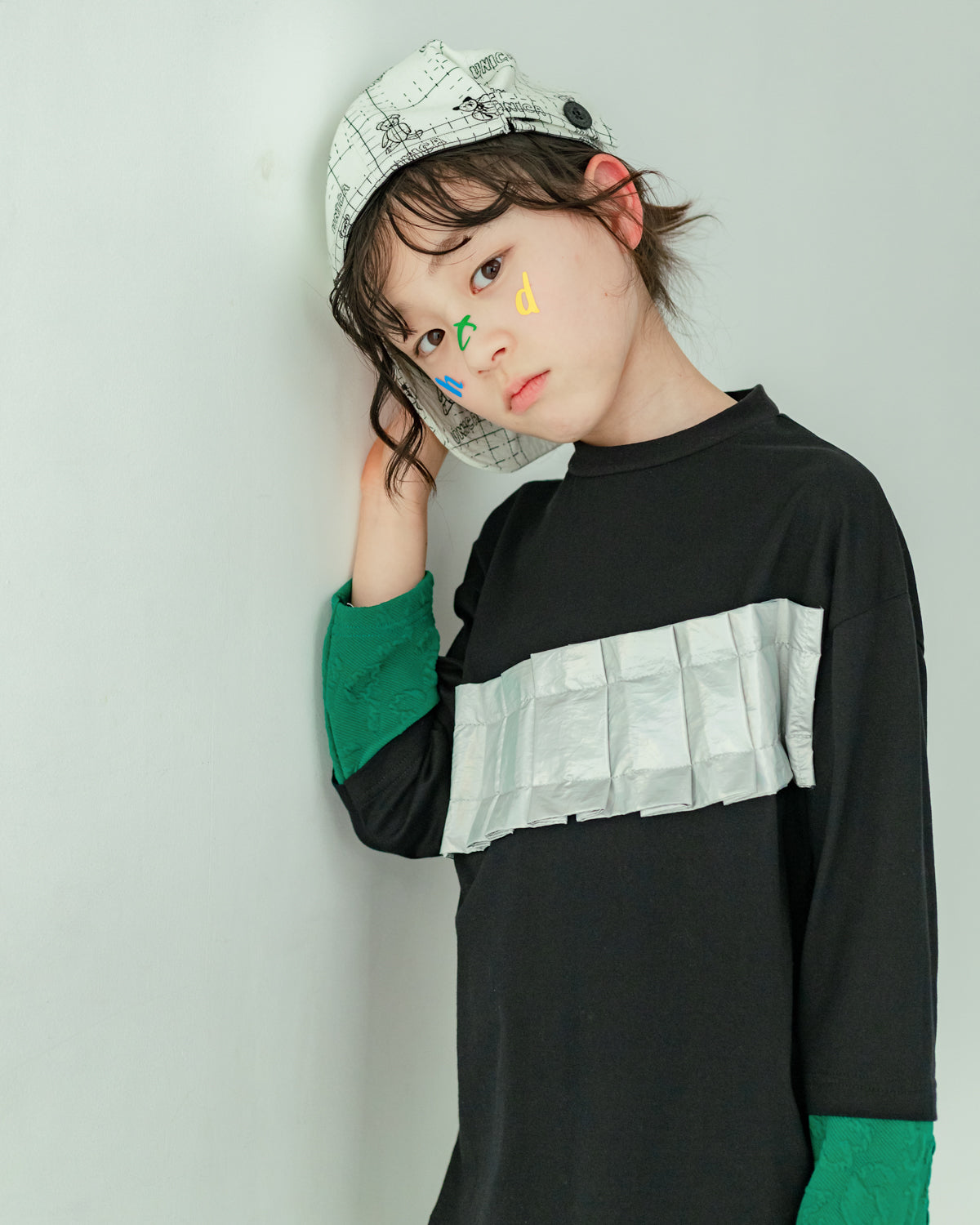 メタリックフォールド tee[362-1411-1]