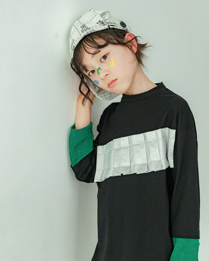 メタリックフォールド tee[362-1411-1]