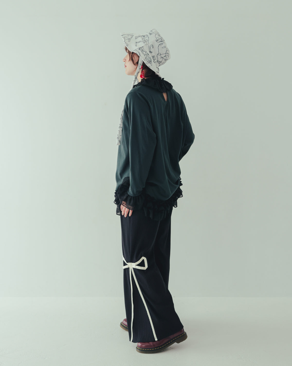 リボンラインリブパンツ[362-0905-2]