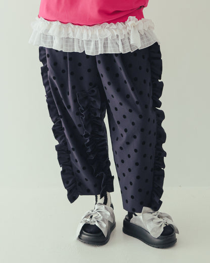 フロッキードットフリルパンツ[362-0908-2]