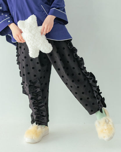 フロッキードットフリルパンツ[362-0908-1]