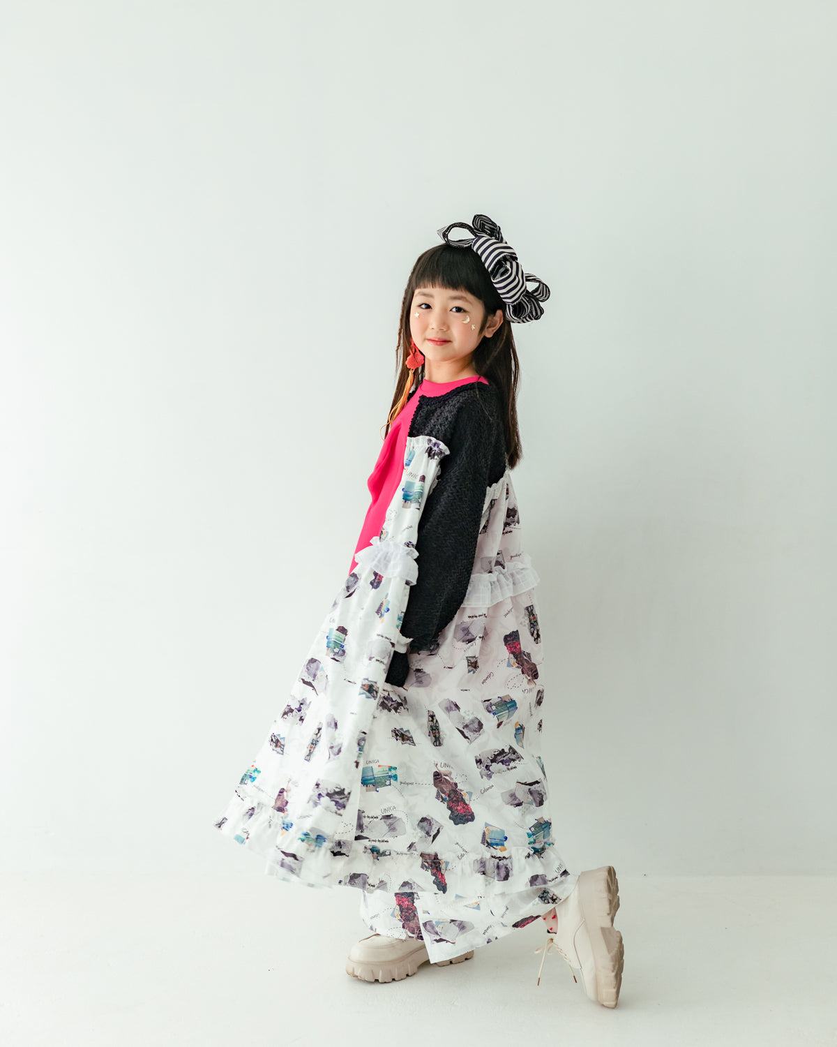 コラージュジャーニーzipワンピース[362-0102-1]