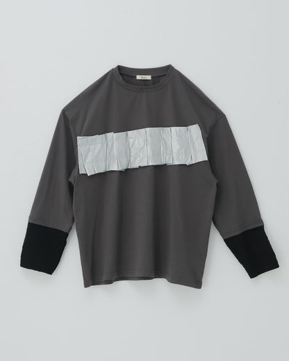 メタリックフォールド tee[362-1411-1]