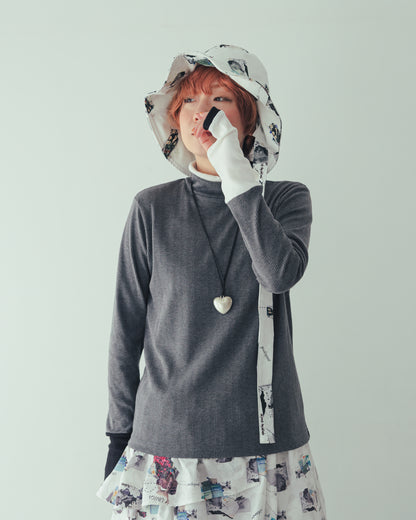 モノトーンフィンガーハイネックtee[362-1407-2]
