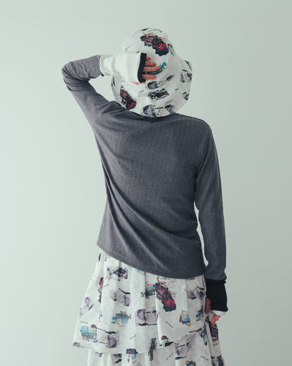 モノトーンフィンガーハイネックtee[362-1407-2]
