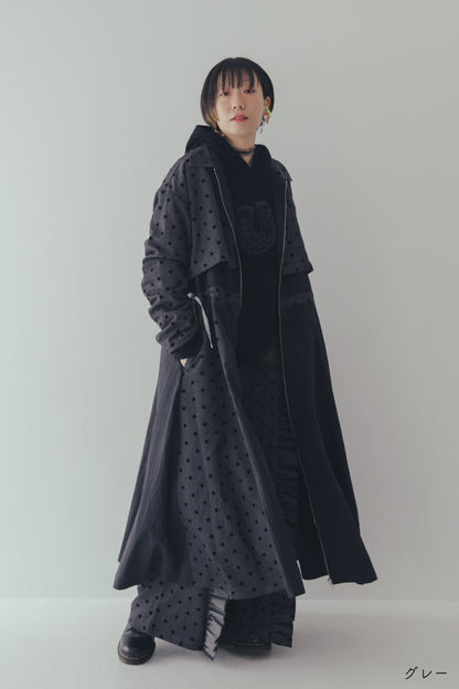 フロッキードットzipperジャケットワンピース  ladies  [352-0102-2]