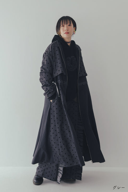 フロッキードットzipperジャケットワンピース  ladies  [352-0102-2]