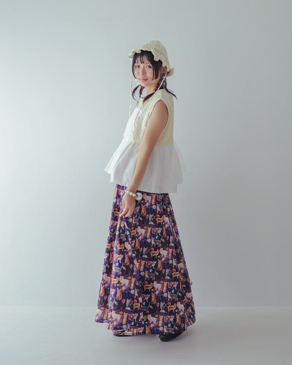 ネコプラネットスカート ladies   [350-1102-2]