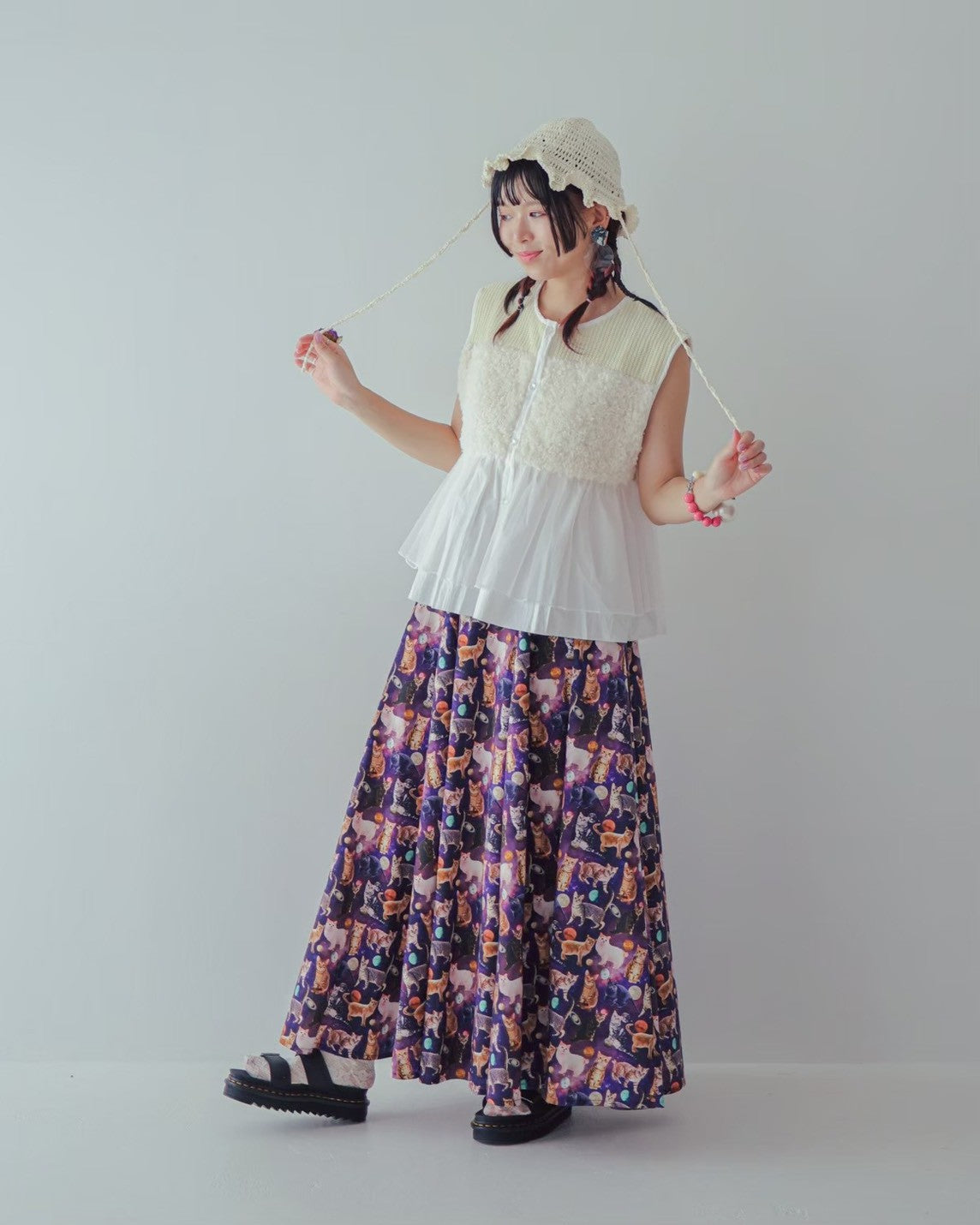 ネコプラネットスカート ladies   [350-1102-2]