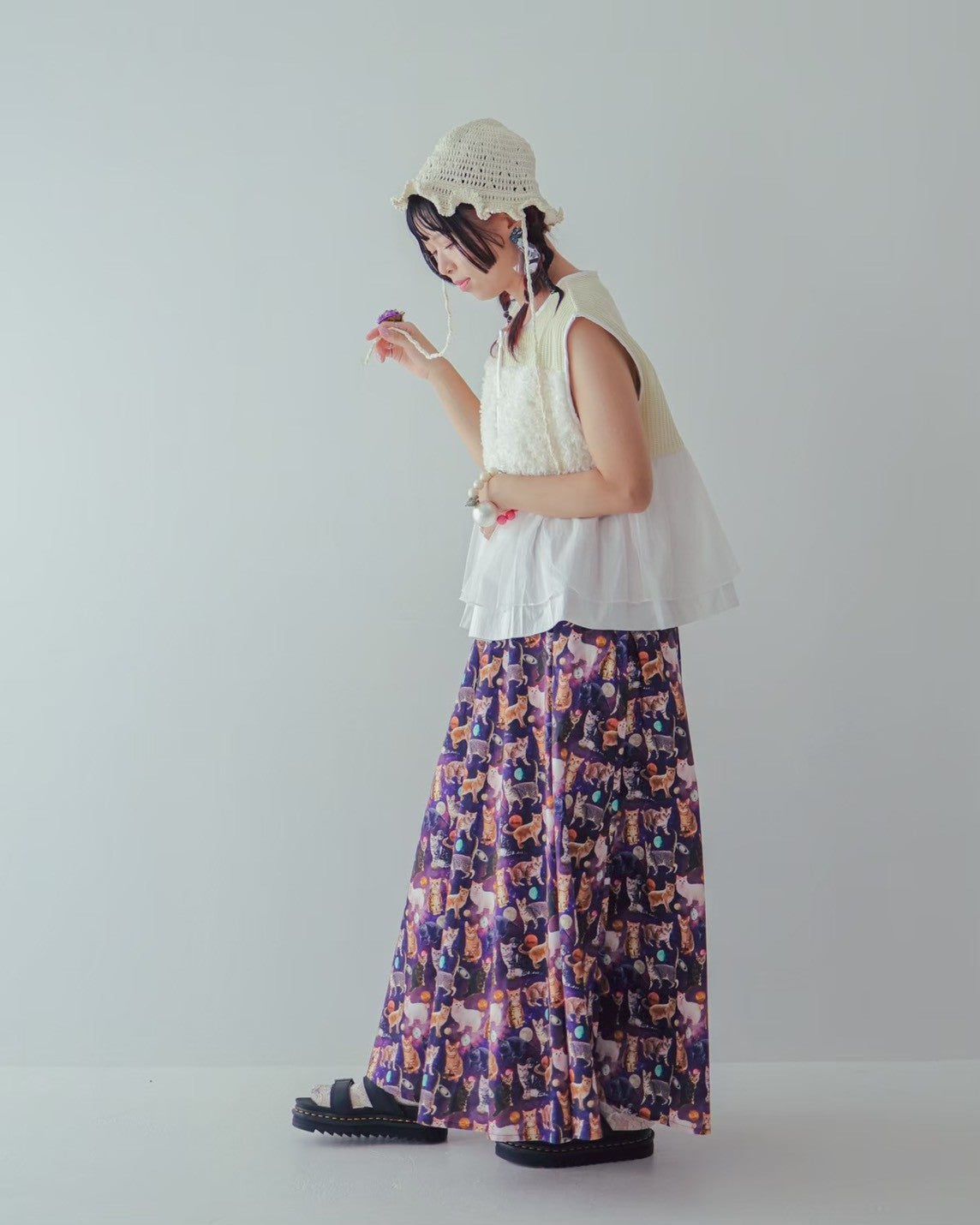 ネコプラネットスカート ladies   [350-1102-2]