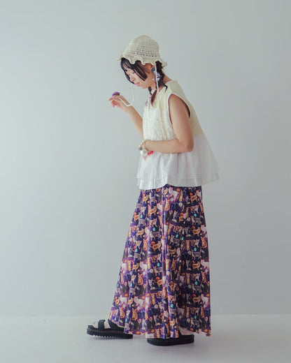 ネコプラネットスカート ladies   [350-1102-2]