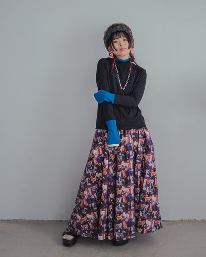 ネコプラネットスカート ladies   [350-1102-2]