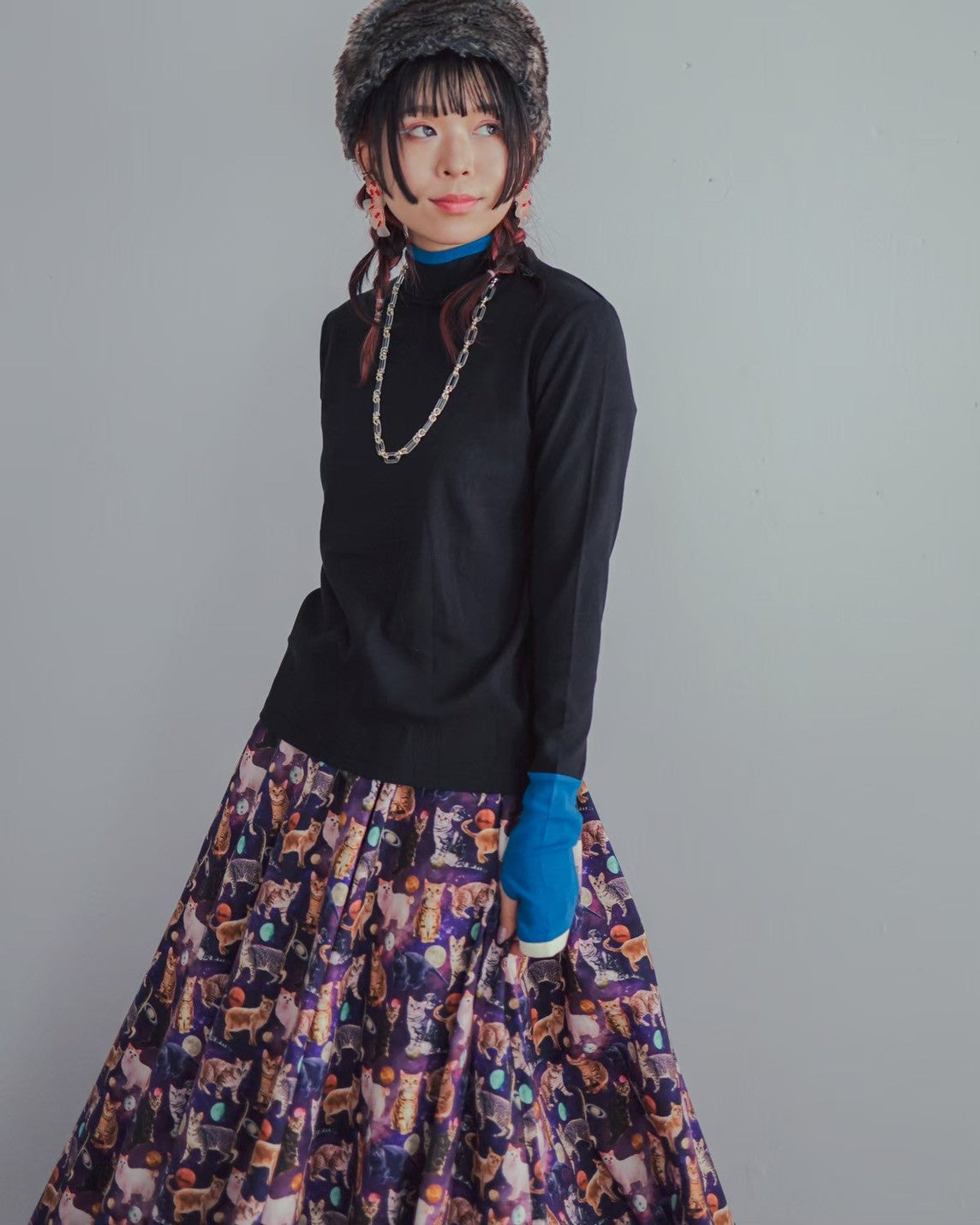 ネコプラネットスカート ladies   [350-1102-2]