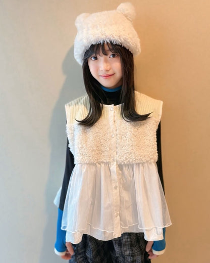 ファーニットフリルベスト 再入荷    [352-0301-1]