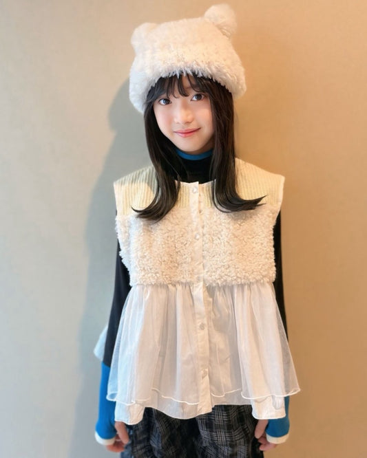 ファーニットフリルベスト 再入荷    [352-0301-1]