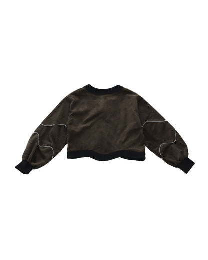 waveラインコーデュロイボレロ   ladies  [352-0504-2]