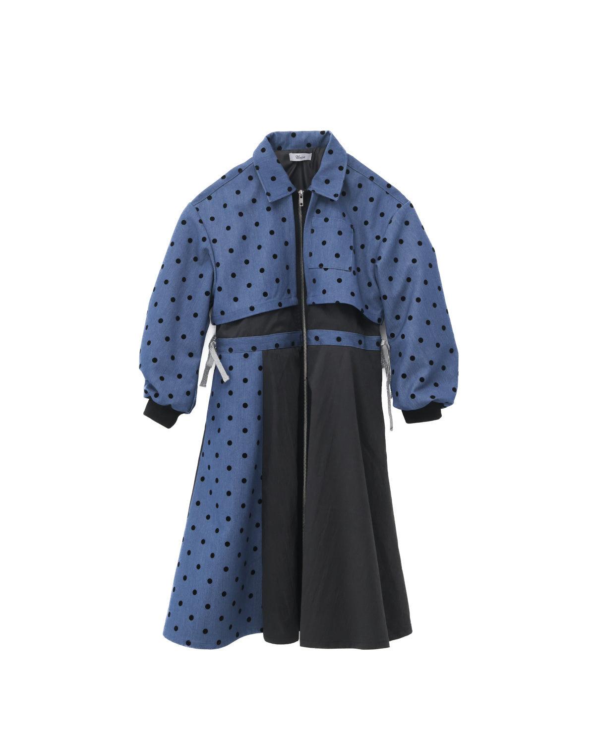 フロッキードットzipperジャケットワンピース  ladies  [352-0102-2]