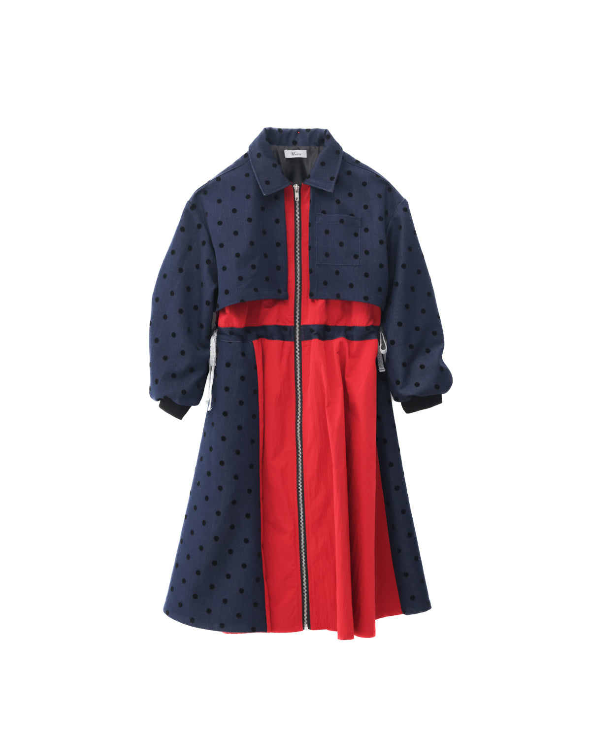 フロッキードットzipperジャケットワンピース  ladies  [352-0102-2]