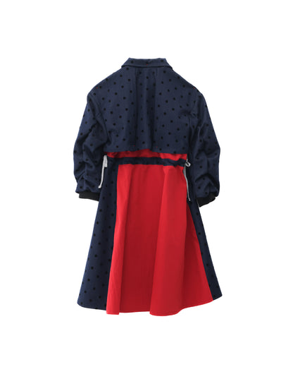 フロッキードットzipperジャケットワンピース  ladies  [352-0102-2]