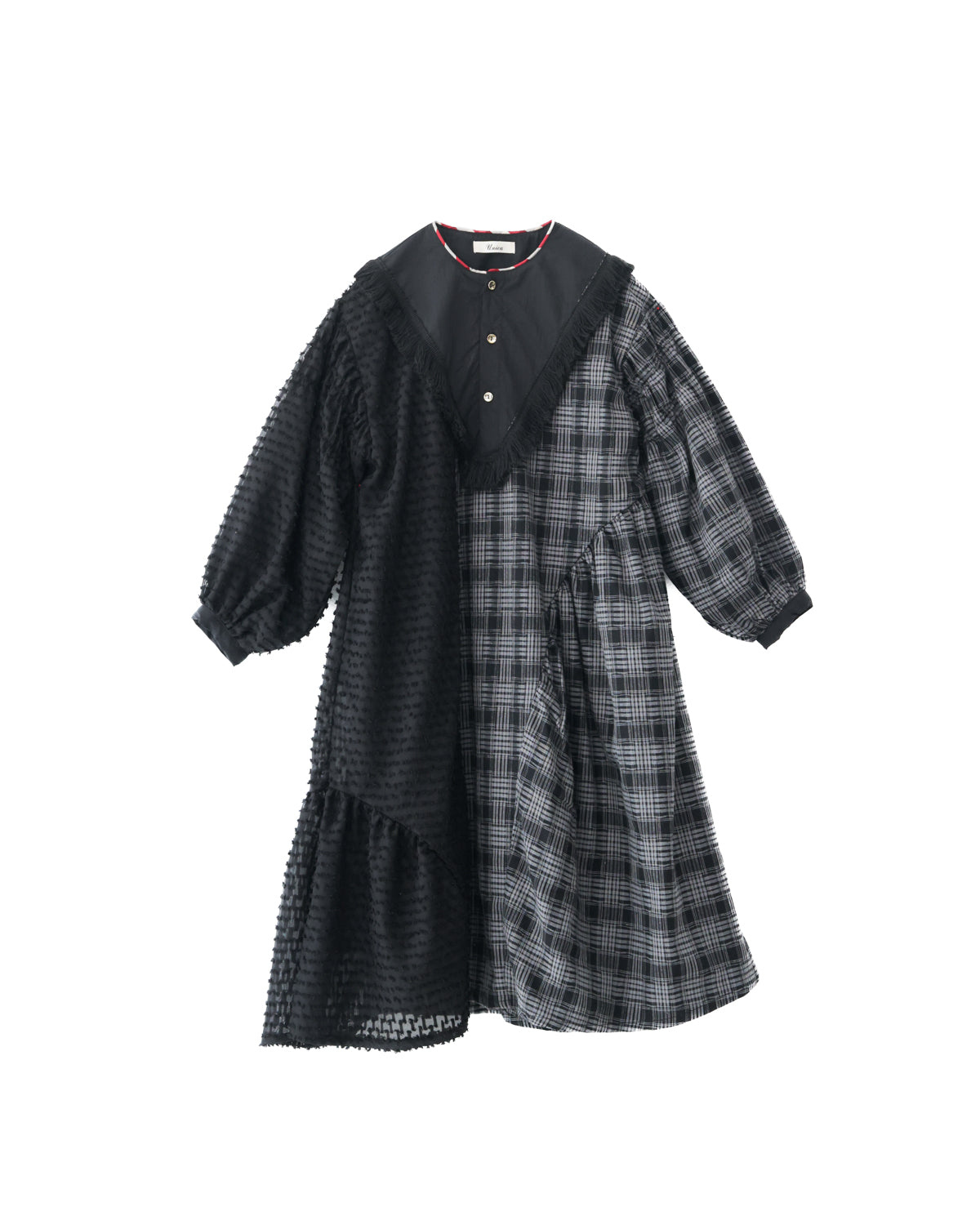 2ピースモノトーンチェック柄ワンピース ladies [352-0104-2