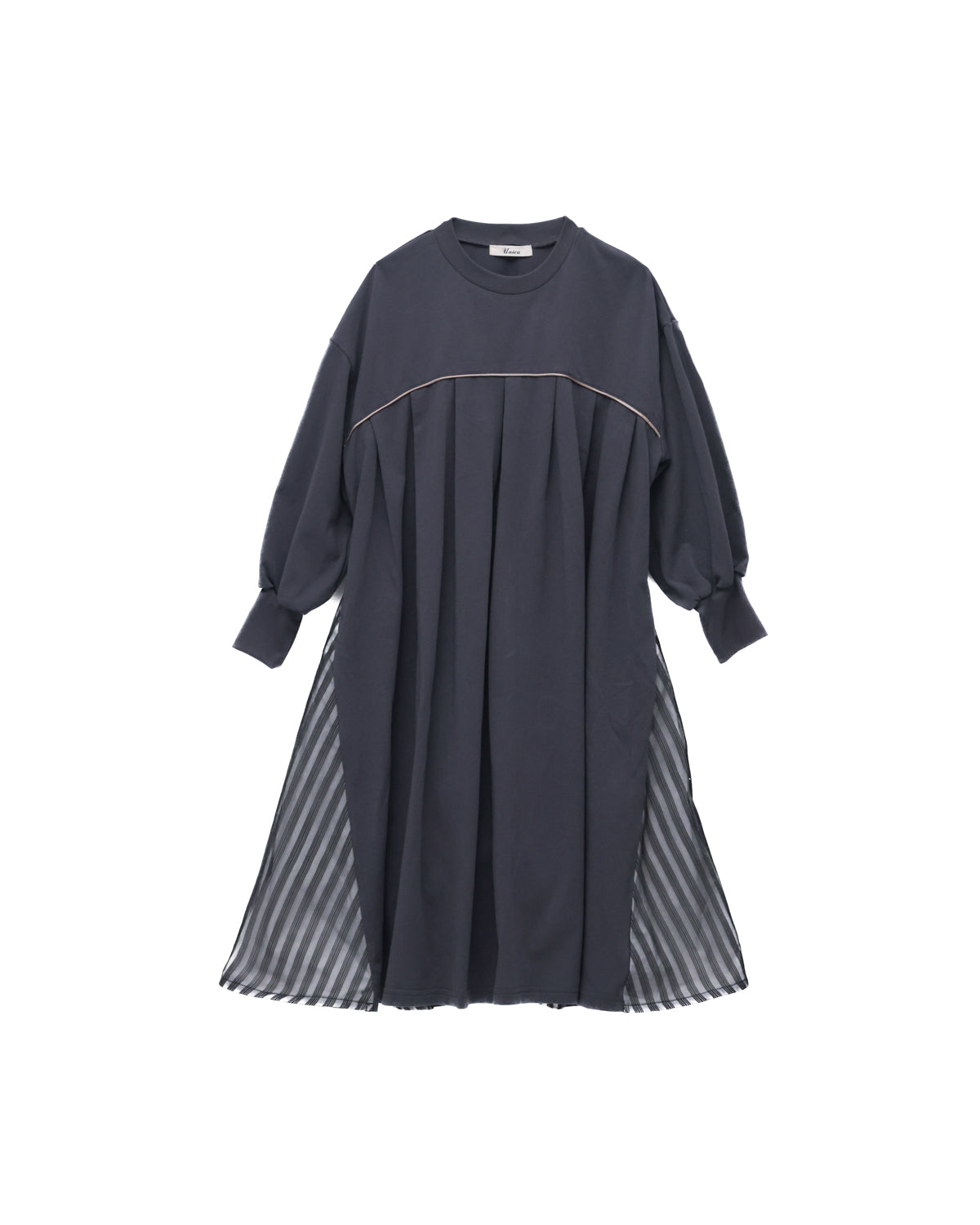 パネル配色カラーAラインワンピース    [352-0106-1]