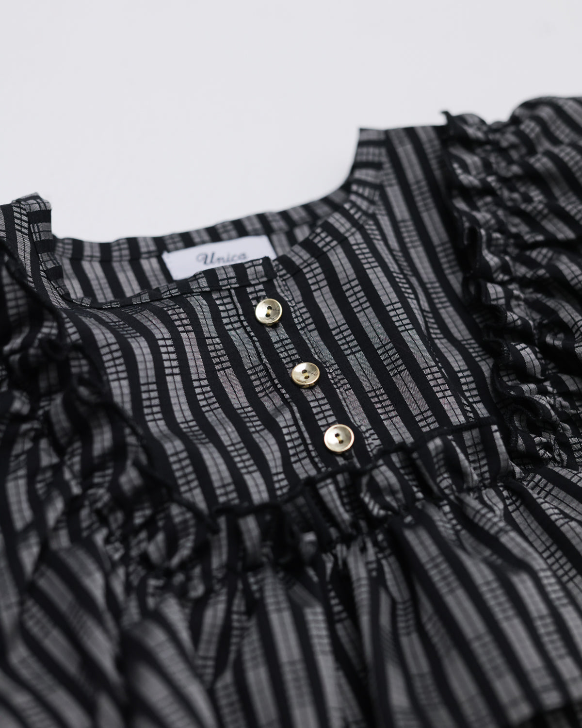 ストライプリボンカットアウトブラウス  ladies  [352-0602-2]
