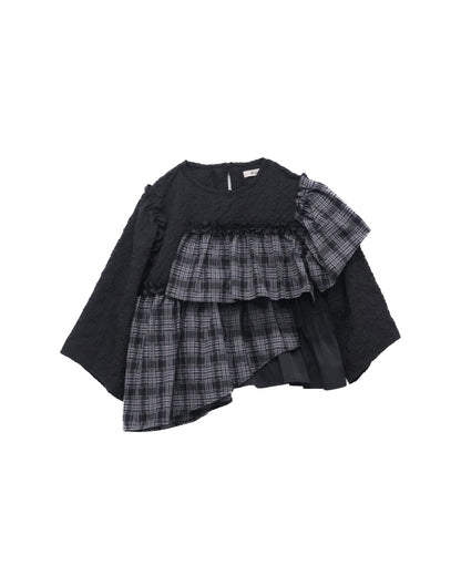 チェックレイヤードブラウス  ladies  [352-0603-2]