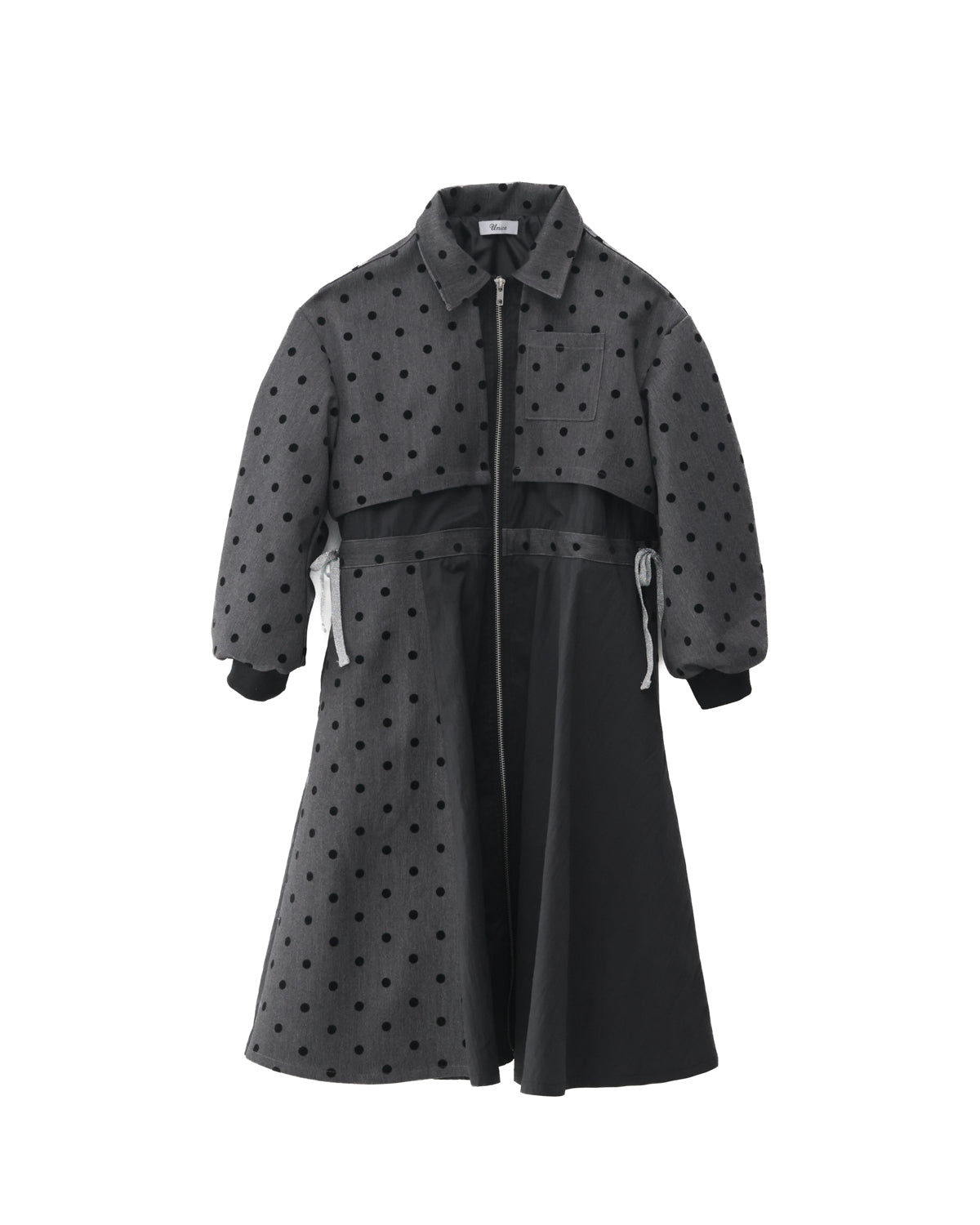 フロッキードットzipperジャケットワンピース  ladies  [352-0102-2]