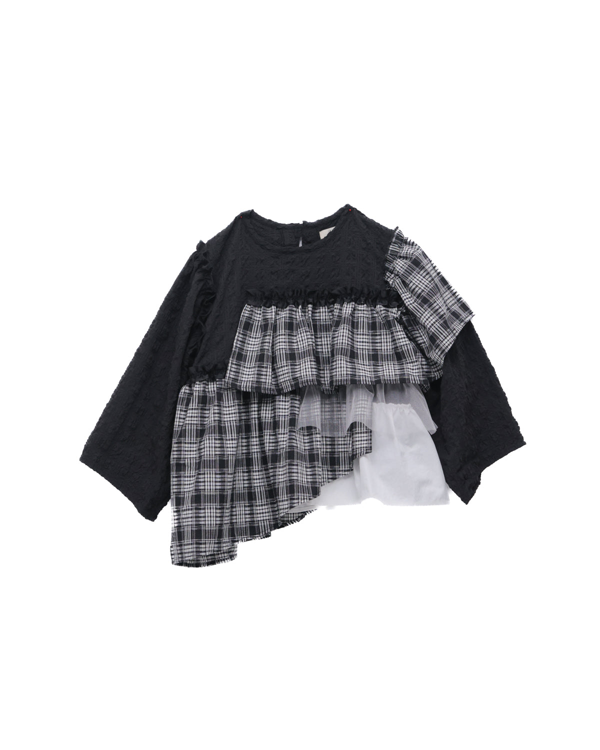 チェックレイヤードブラウス  ladies  [352-0603-2]