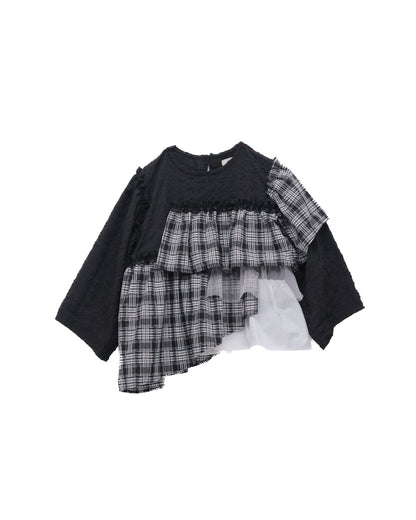 チェックレイヤードブラウス  ladies  [352-0603-2]