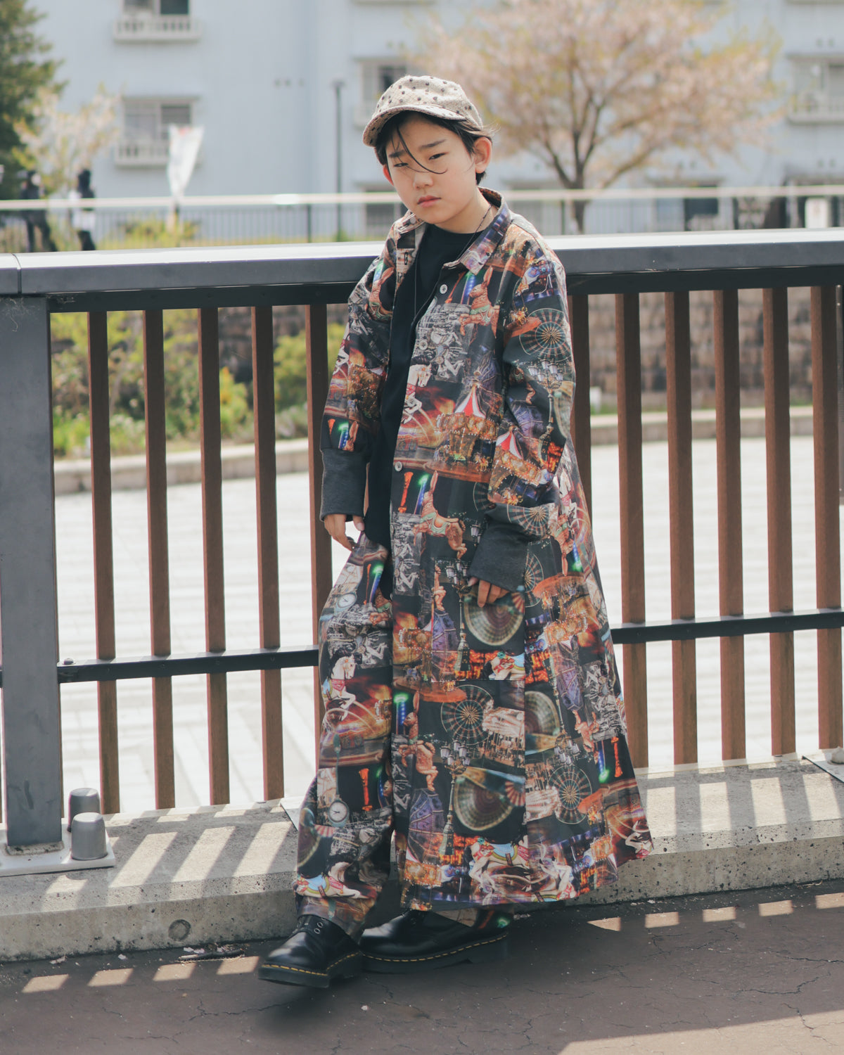 メリーゴーランド柄テーパードパンツ ladies    [250-0901-2]